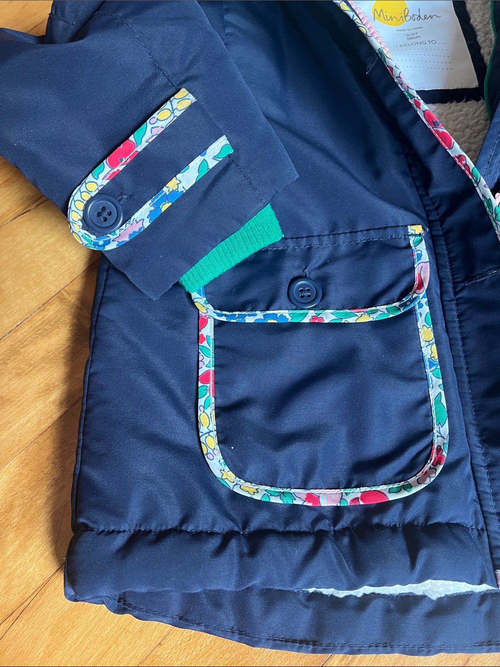 Mini Boden Sherpa-Lined Anorak Jacket Cat  2-3 years fall winter layering - Picture 4 of 5